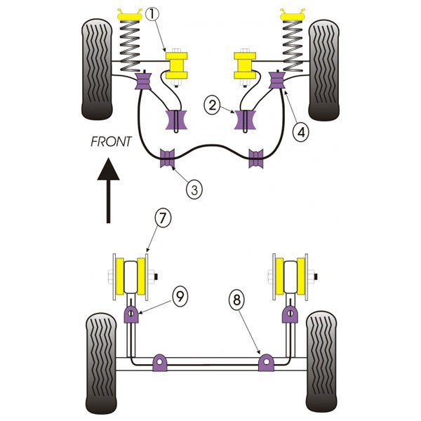 Silent-block Powerflex Braço de Vento Traseiro Volkswagen Golf 1 (2 Peças)Array