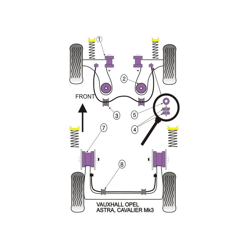 Barra estabilizadora Powerflex Silent-block Diâmetro 24 Opel Astra / Vectra (2 peças)Array