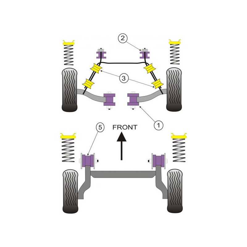 Silent-block Powerflex Braço dianteiro Opel Corsa B / Tigra (2 peças)Array