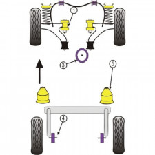 Silent-block Powerflex soporte motor inferior trasero Peugeot 206 / 306 70mm (1 Pieza)