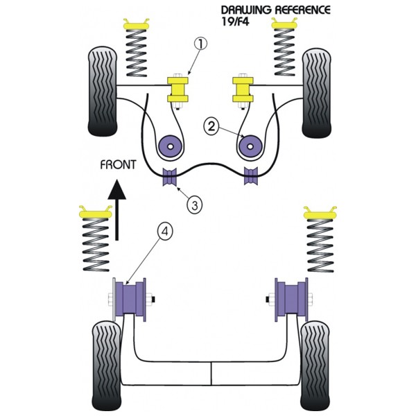 Silent-block Powerflex Braço de Vento Traseiro Ford Puma / Ford Fiesta MK4 (2 Peças)Array