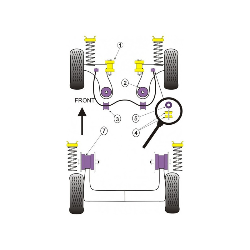 Silent-block Powerflex Braço inferior dianteiro (traseiro) Volkswagen Polo MK3 6N (2 peças)Array