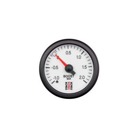 Manómetro de pressão de pilha Pressão Turbo -1/+2 Barras Fundo Branco Mecânico
