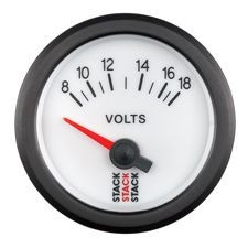Manómetro Stack Voltímetro 8-18 volt Eléctrico Blanco