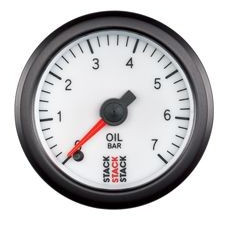 Stack Pressure Gauge Oil Pressure 0-7 Bars Pro Electric White