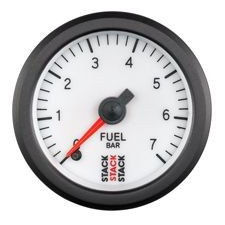 Manómetro Stack Presión Gasolina 0-7 Bars Pro Eléctrico Blanco