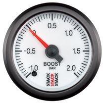 Manómetro de pressão de pilha Turbo Pressão -1/+2 Barras Pro Elétrico Diâmetro 52mm BrancoArray
