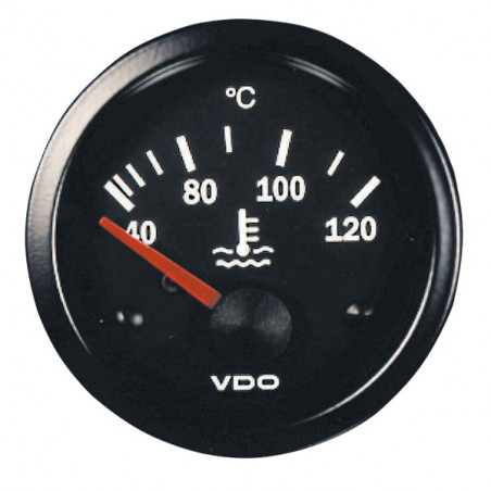 Manómetro VDO Cockpit International Temperatura Agua 120° Diámetro 52 Fondo Negro