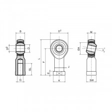 Rótula Reforzada Rodobal SE hembra Paso Izquierda 10mm / 1.5mm