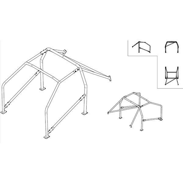 Arco de segurança Sparco Peugeot 206 Depois de setembro de 1998 6 pontos 23kgArray