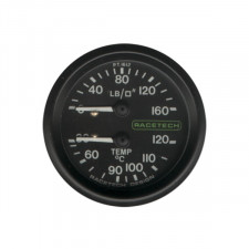 Manómetro Presión Aceite 100 PSI / Temperatura Aceite 110°C 2.13m Racetech Iluminado