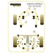 Silent-block POWERFLEX BLACK Subaru GT puente trasero Derecha + Izquierda 1993-2000 (2 Piezas)