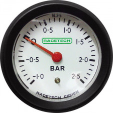 Manómetro Presión Turbo -1 / +2.5 Bares Blanco Racetech