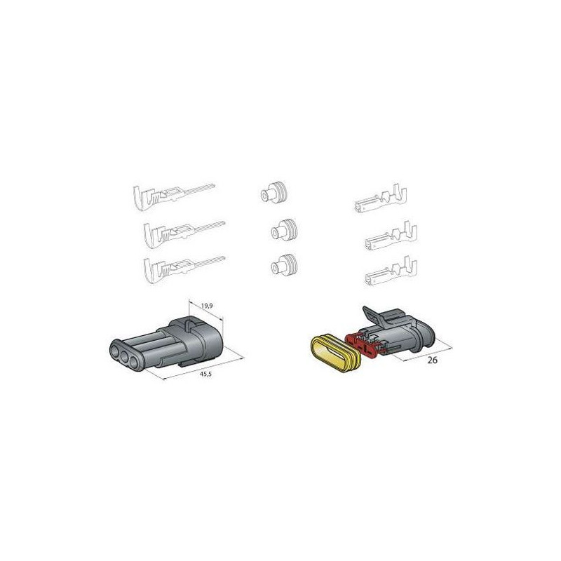 Conectores estanques de 3 pólosArray