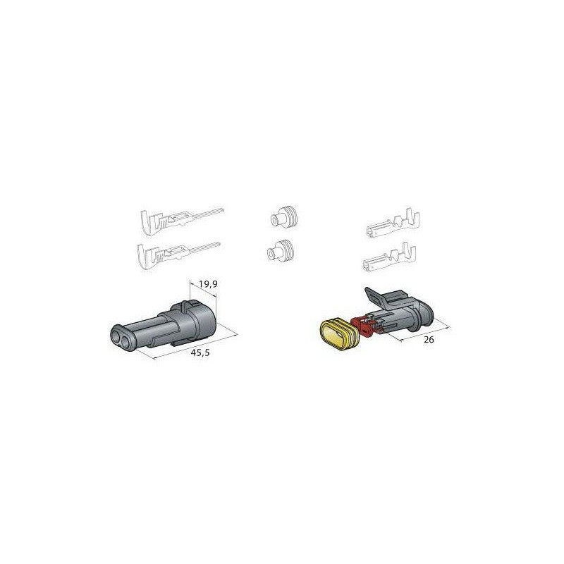 Conectores estanques 2 pólosArray
