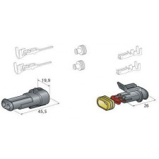 Conectores estanques de 2 pólos do tipo Superseal