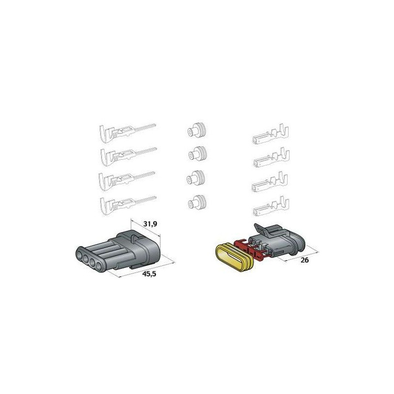 Conectores estanques de 4 pólosArray