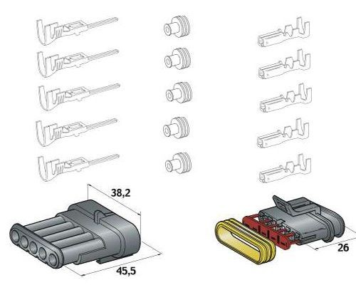 Conectores estanques de 5 pólosArray