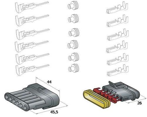 Conectores estanques de 6 pólosArray