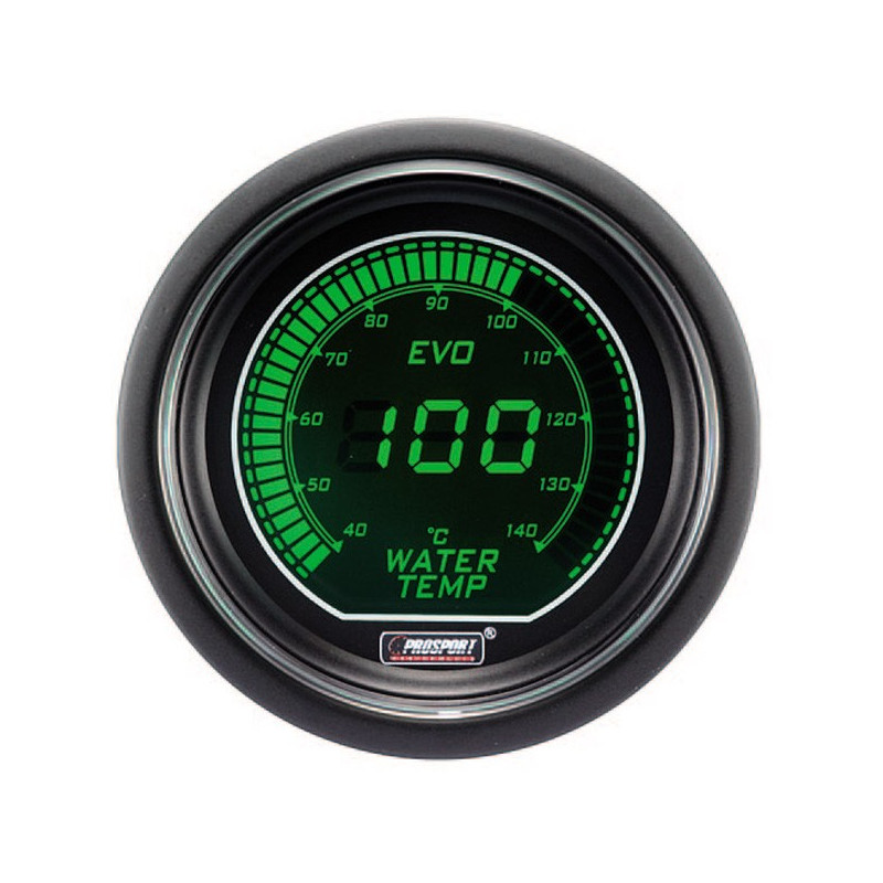 Medidor digital de temperatura da água Pro-Sport 52mm140°C Verde/BrancoArray