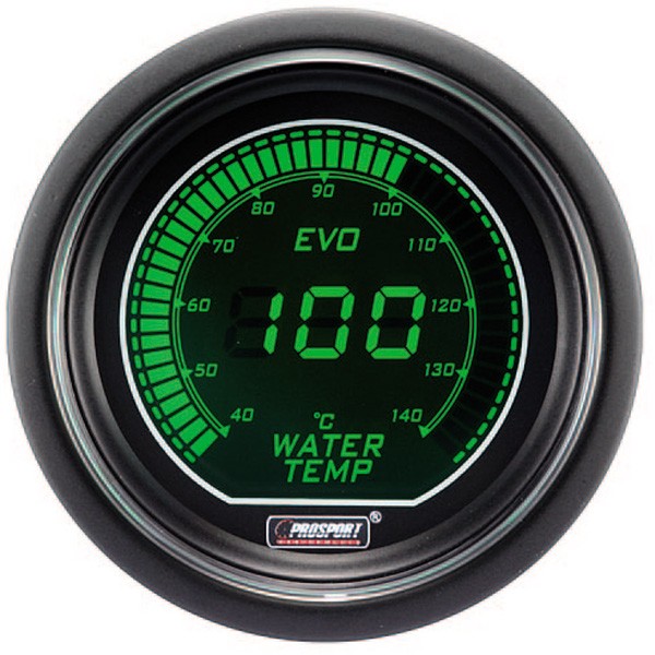 Medidor digital de temperatura da água Pro-Sport 52mm140°C Verde/BrancoArray