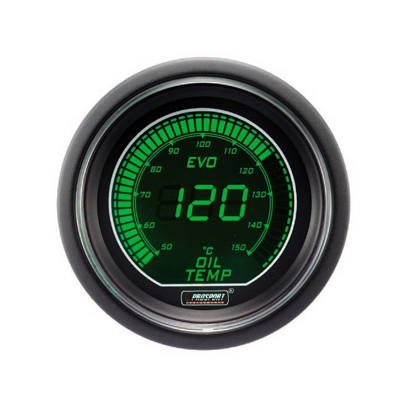 Medidor de pressão digital Pro-Sport Temperatura do óleo 52mm150°C Verde/brancoArray