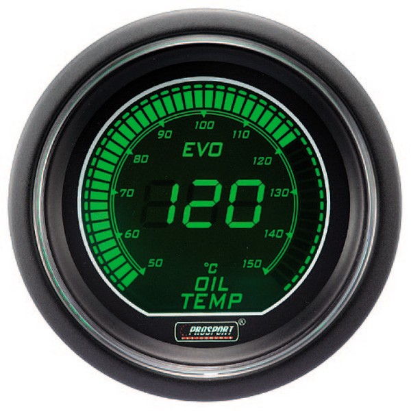 Medidor de pressão digital Pro-Sport Temperatura do óleo 52mm150°C Verde/brancoArray