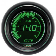 Manómetro Digital Pro-Sport Voltímetro  52mm 8 a 18Volts Verde/Blanco