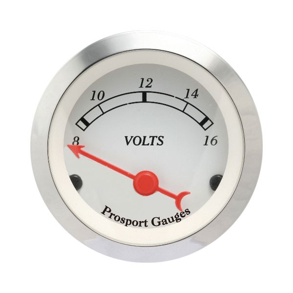 Voltímetro clássico Prosport 52mm Medidor de pressão de 52mm 8-16 VoltsArray