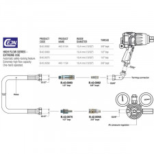 Ligação rápida macho Paoli de 3/8" de diâmetro interior 10.4mm