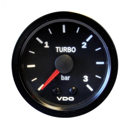 Manómetro VDO Presión Turbo 0-3 Bares Diámetro 52 Mecánico Fondo Negro 