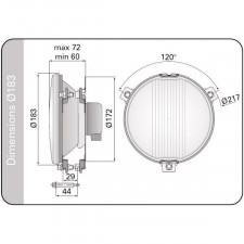 SUPORTE PARA GRELHA ÓPTICA 183MM