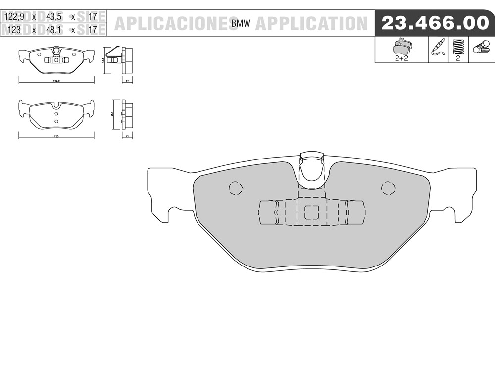 Pastilhas de travão Road & Sport Traseiro BMW Série 1 E81-E82-E87-E88 2004-11 Série 3 E90-E91-E92-E93 2005-11 BMW SUV X1 E84 200Array