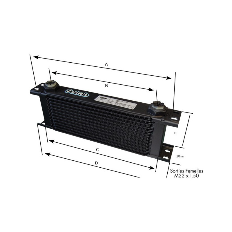 Radiador Aceite 10 Filas M22x150 SetrabArray