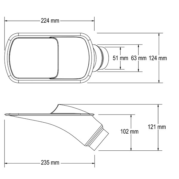 Diâmetro da entrada de ar Revotec GT 63/51mm pretoArray