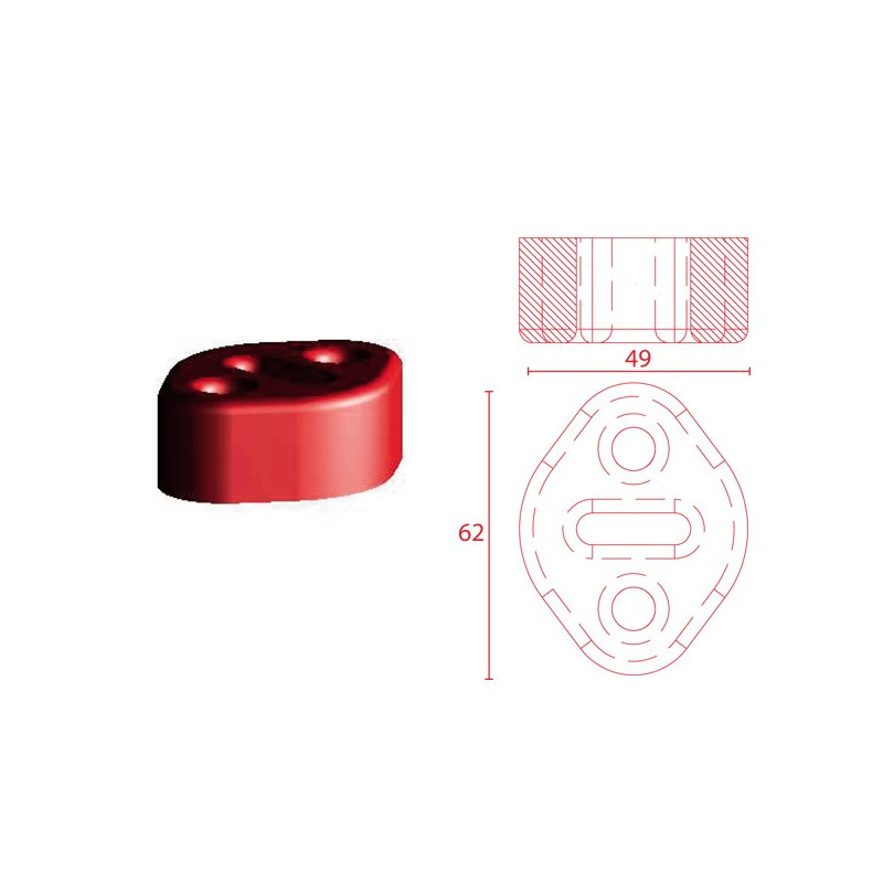 Silent-block Powerflex Escape universal 62mmArray