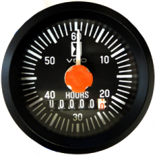 Indicador de Horas VDO Diámetro 52 12V Fondo Negro Contador De Horas