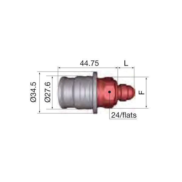 Acoplador Macho Staubli 3/4 JIC FIA Agua/Aceite Dash 8Array
