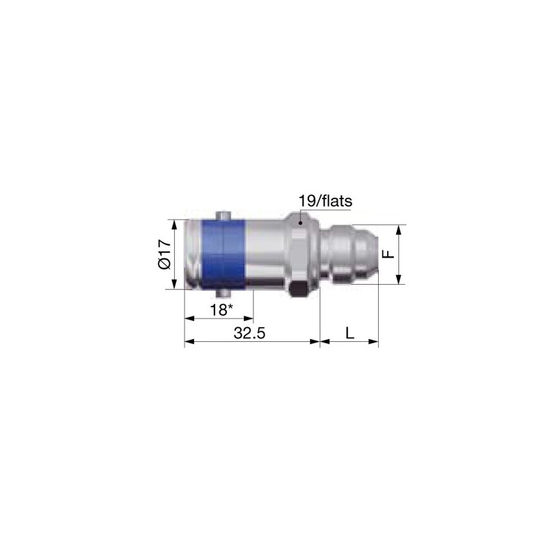Acoplamento macho Staubli 7/16 JIC Traço 4Array