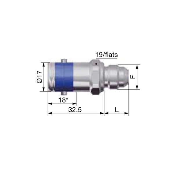 Acoplamento macho Staubli 7/16 JIC Traço 4Array