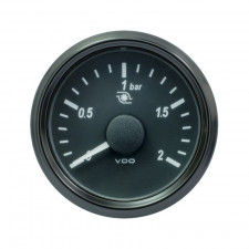Manómetro de Presión Turbo VDO SingleViu 0-2Bares Diámetro 52 Fondo Negro