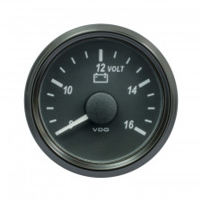 Voltímetro VDO SingleViu diâmetro 52mm fundo preto 8-16V